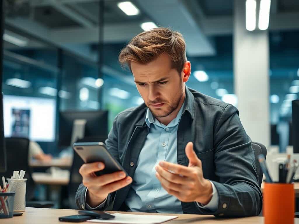man sitting with an addiction recovery app on her phone