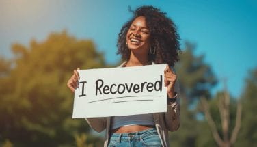 person holding sign I recovered Reno IOP